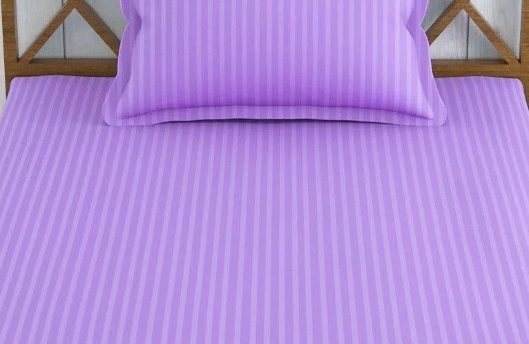 Cotton College/Hostel Bed Sizes Fitted Bedsheet with 1 Pillow Cover(100% Cotton & 200 TC)