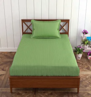 Cotton College/Hostel Bed Sizes Fitted Bedsheet with 1 Pillow Cover(100% Cotton & 200 TC)