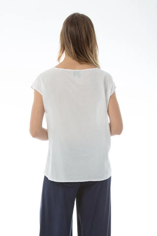 Cotton MINNA Top - White size L, XL and XXL only