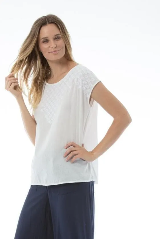 Cotton MINNA Top - White size L, XL and XXL only