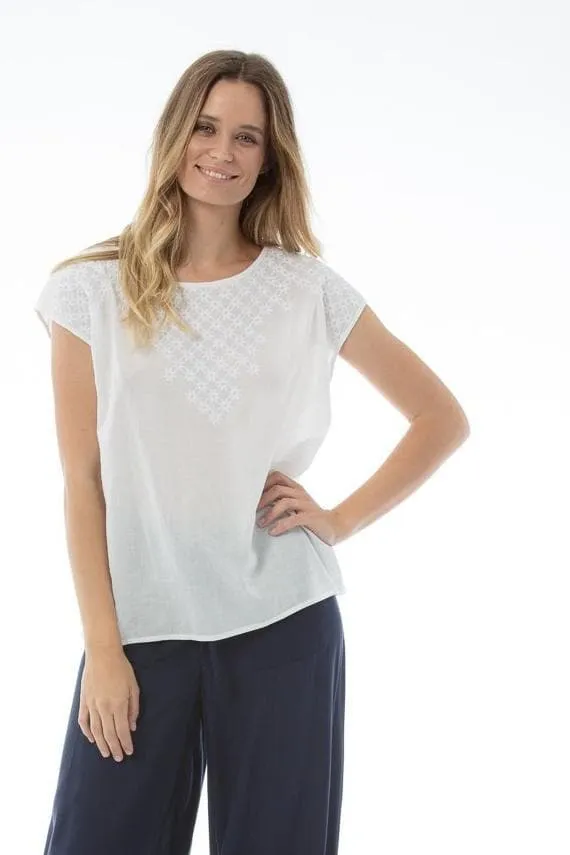 Cotton MINNA Top - White size L, XL and XXL only