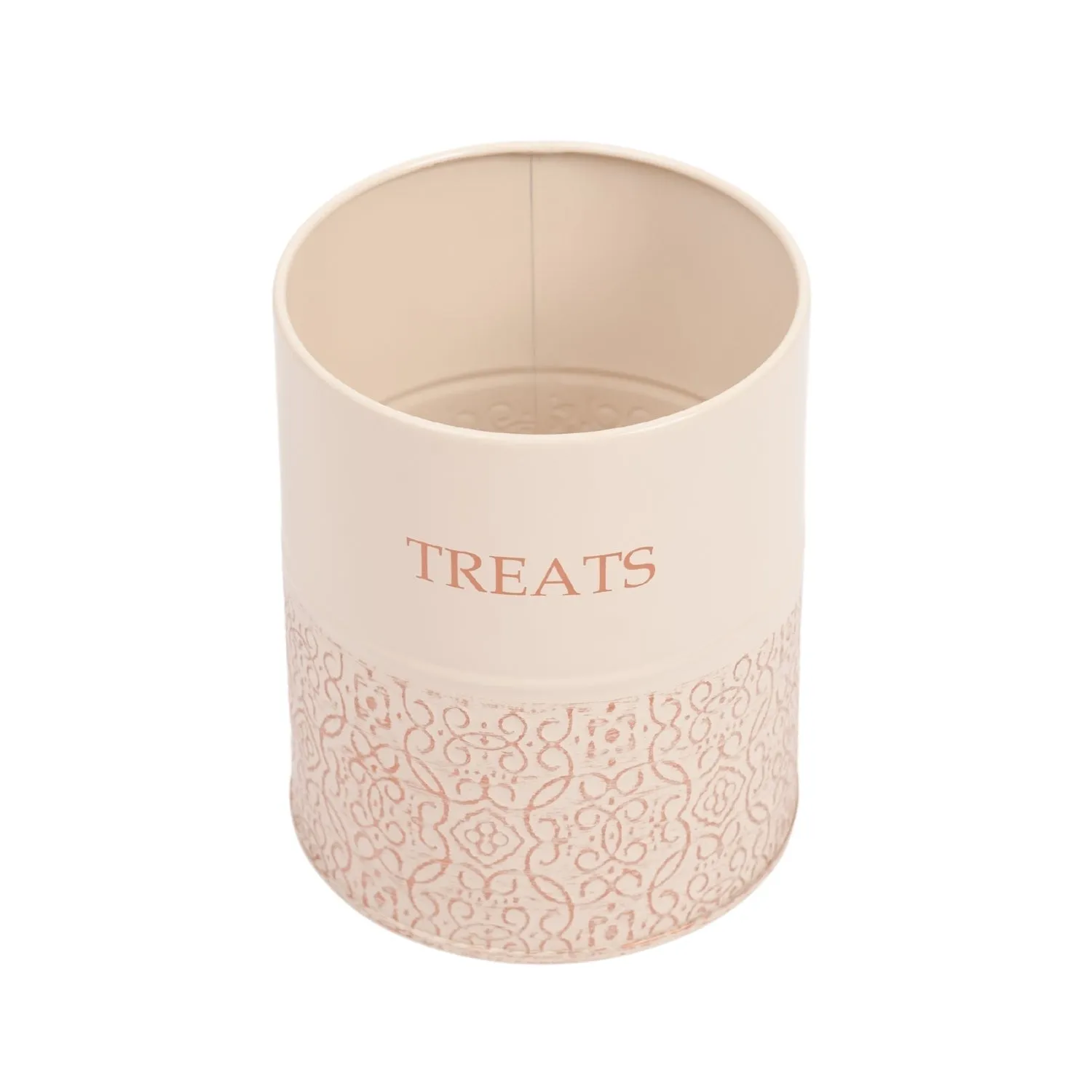 Country Living Dog Treat Containers – Set of 2 Carbon Steel Jars with Bamboo Lids, Stylish Storage for Your Furry Friend's Treats – White Swan by American Pet Supplies