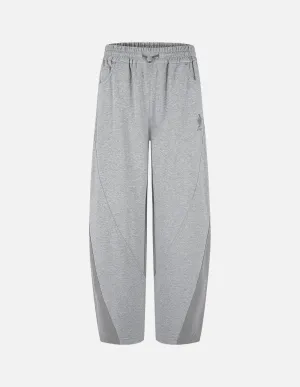 Couple Style Gray Patchwork Denim Casual Pants