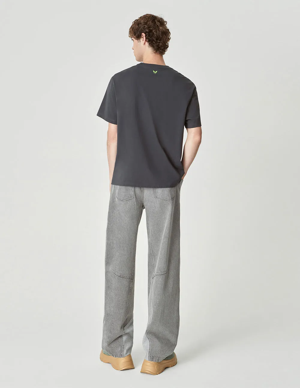 Couple Style Gray Patchwork Denim Casual Pants