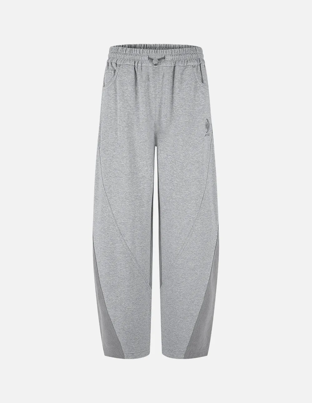 Couple Style Gray Patchwork Denim Casual Pants