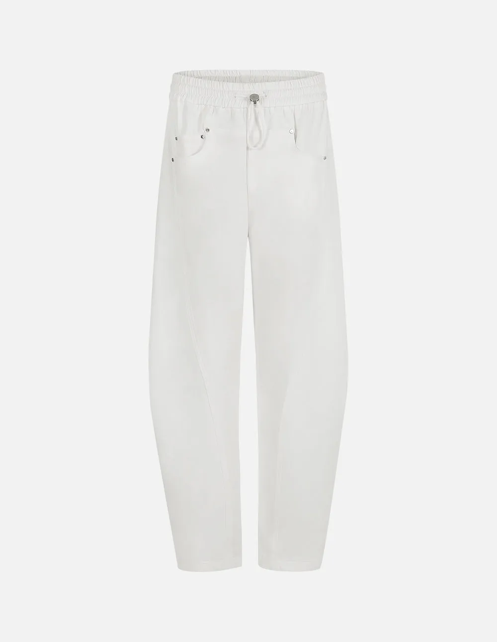 Couple Style Patchwork White Denim Casual Pants