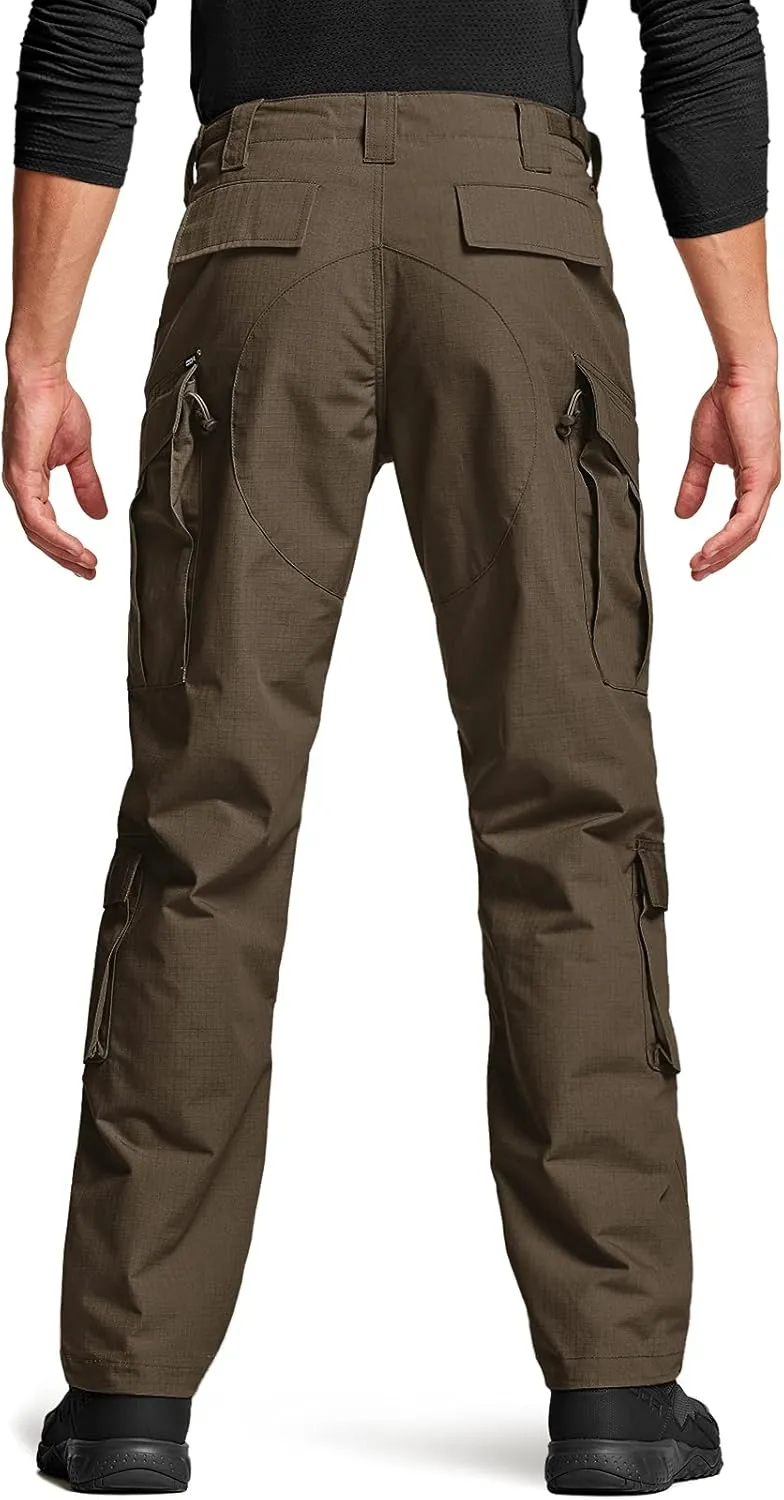 CQR Men's Tactical Combat Cargo Pants, Water Resistant Ripstop, Military Outdoor Hiking Work Apparel