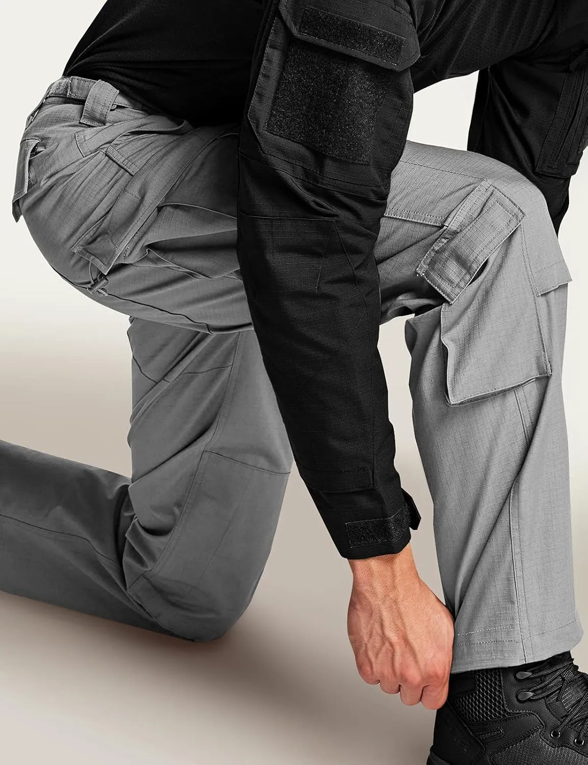 CQR Men's Tactical Combat Cargo Pants, Water Resistant Ripstop, Military Outdoor Hiking Work Apparel