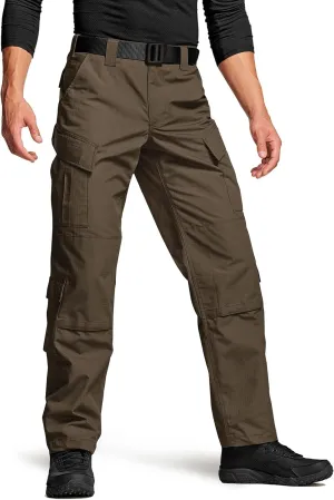 CQR Men's Tactical Combat Cargo Pants, Water Resistant Ripstop, Military Outdoor Hiking Work Apparel
