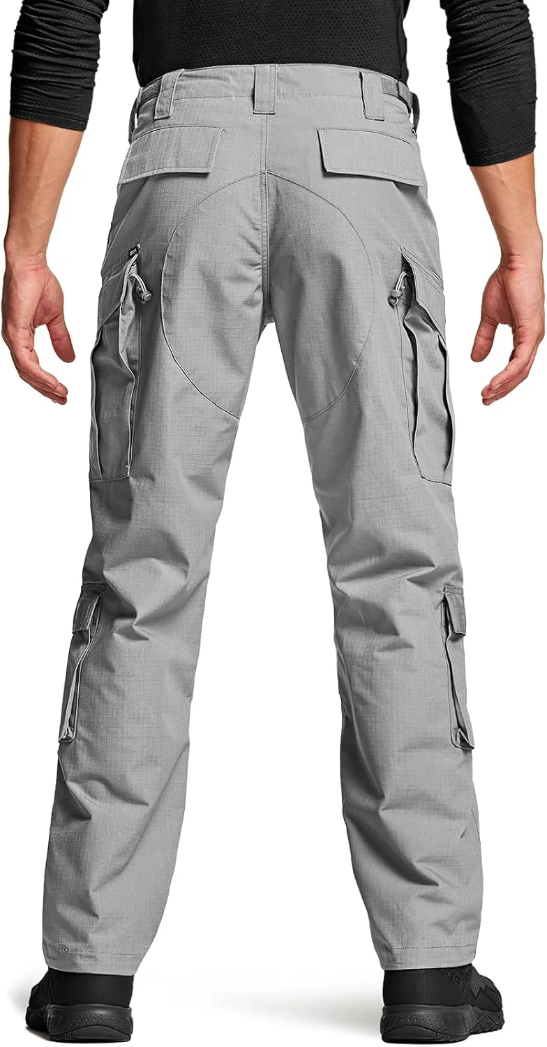 CQR Men's Tactical Combat Cargo Pants, Water Resistant Ripstop, Military Outdoor Hiking Work Apparel