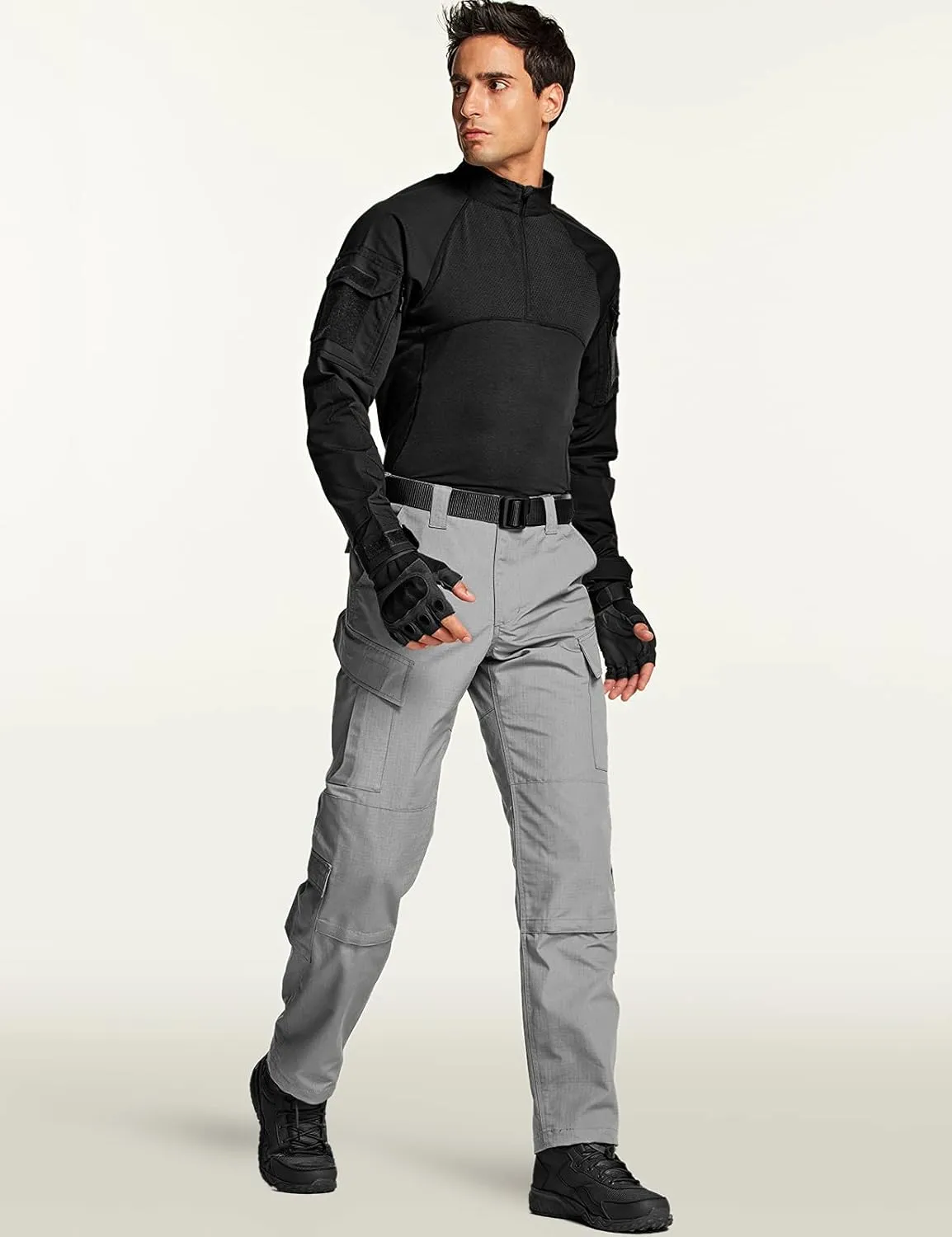 CQR Men's Tactical Combat Cargo Pants, Water Resistant Ripstop, Military Outdoor Hiking Work Apparel