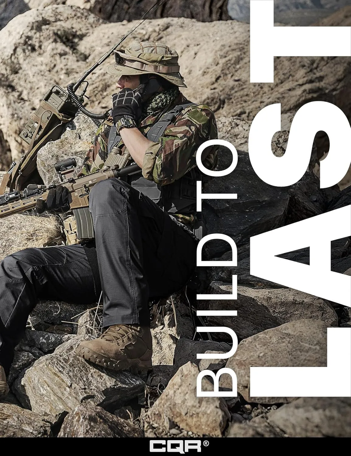 CQR Men's Tactical Pants, Water Resistant Ripstop Cargo Pants, Lightweight EDC Work Hiking Pants, Outdoor Apparel