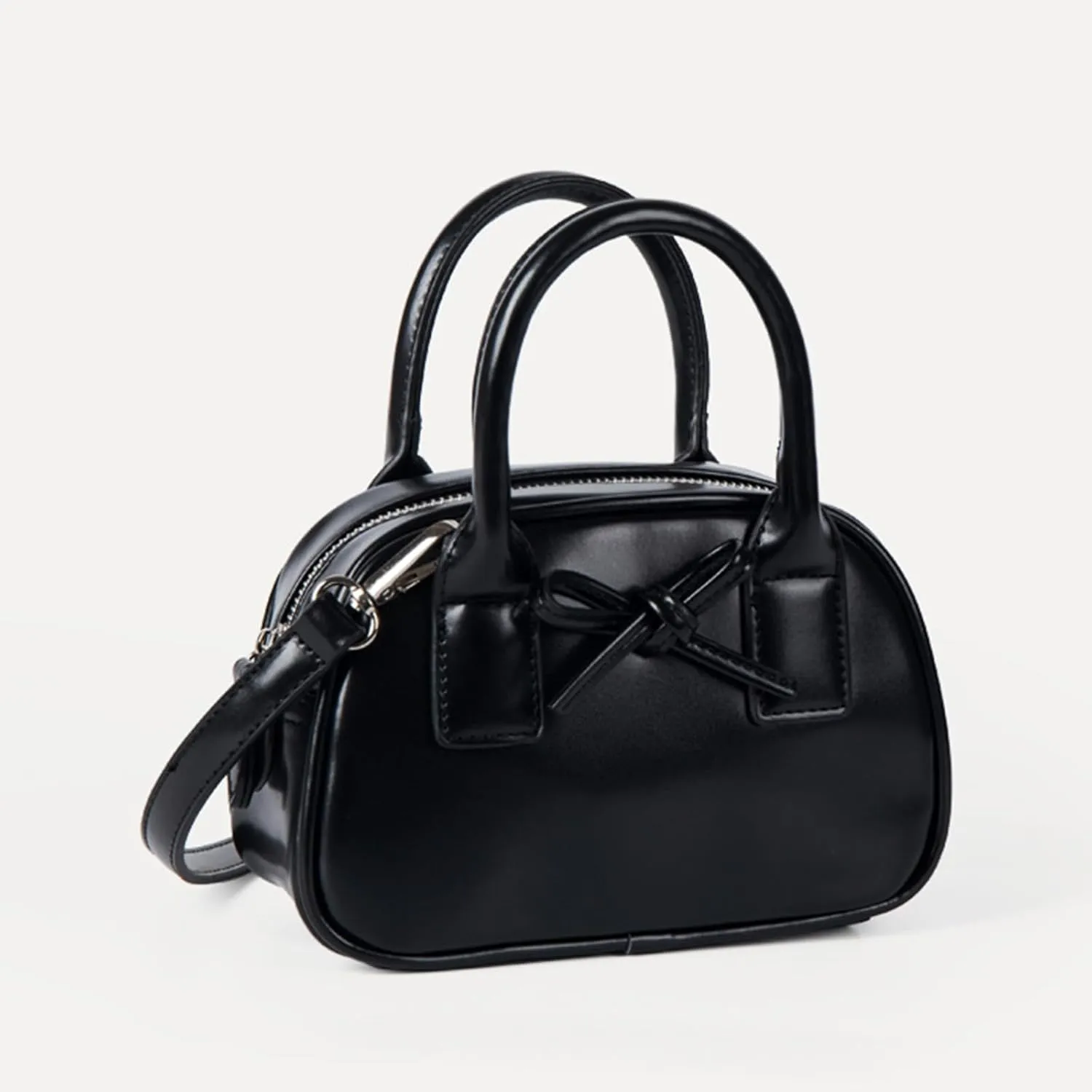 Creative Bows Aesthetic Shoulder Bag PU Leather Handbag Stylish Crossbody Bags Casual Satchel Purse For Everyday Use
