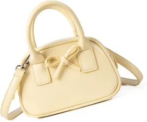 Creative Bows Aesthetic Shoulder Bag PU Leather Handbag Stylish Crossbody Bags Casual Satchel Purse For Everyday Use