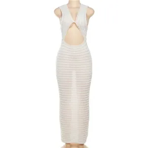 Crochet Knit Maxi Dress
