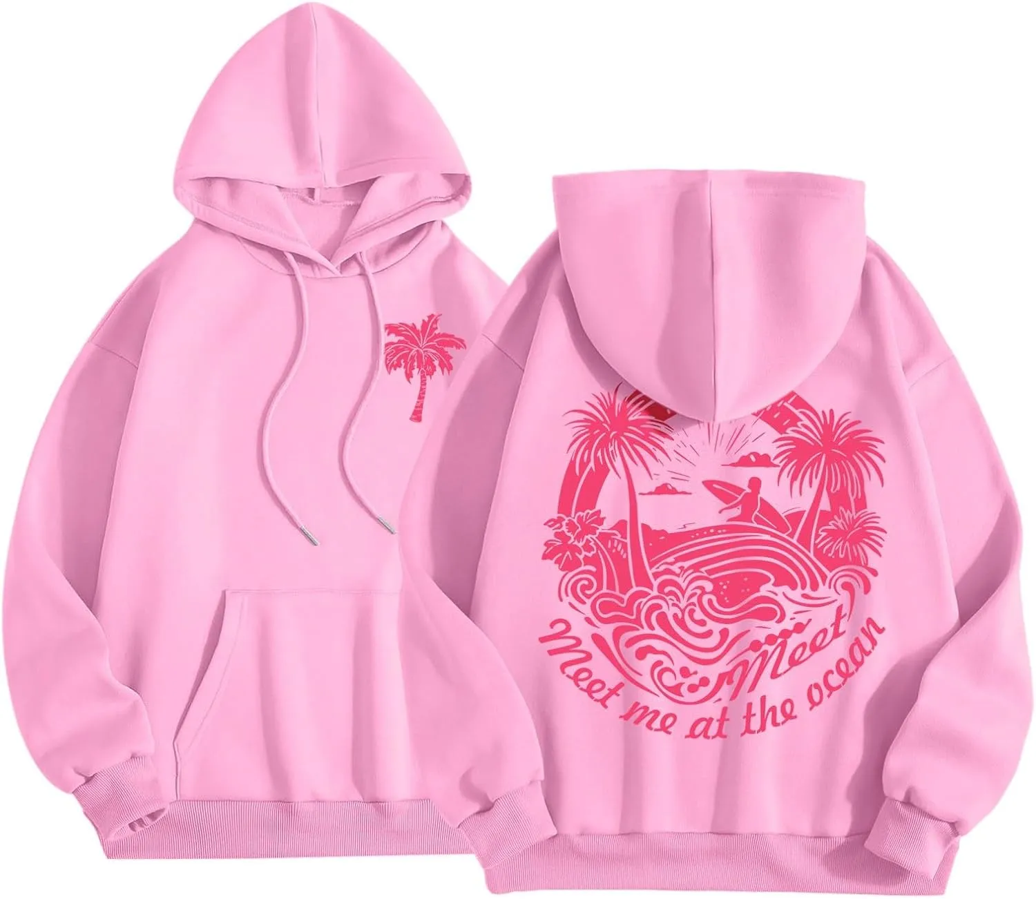 Cute 2 Piece Outfits for Women Teen Girls Preppy Puff Casual Hoodies Pockets Drawstring Pullover Oversized Sweatpants