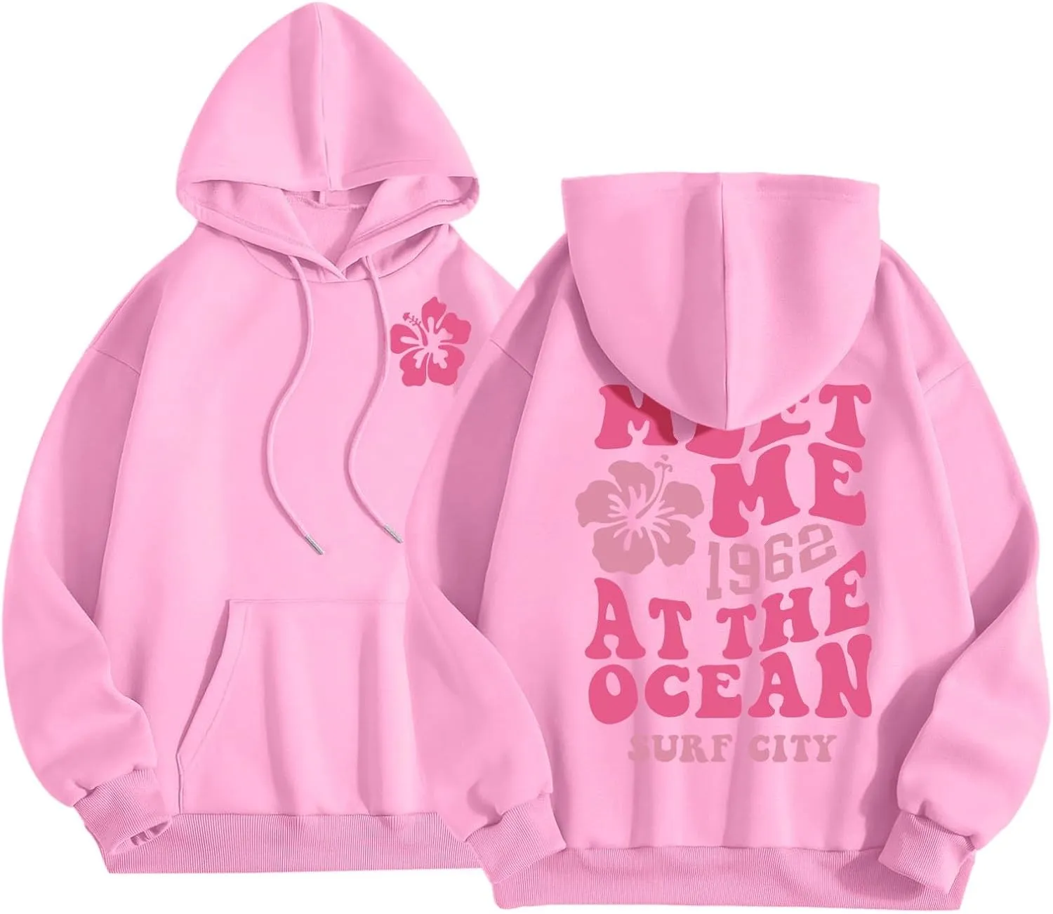Cute 2 Piece Outfits for Women Teen Girls Preppy Puff Casual Hoodies Pockets Drawstring Pullover Oversized Sweatpants