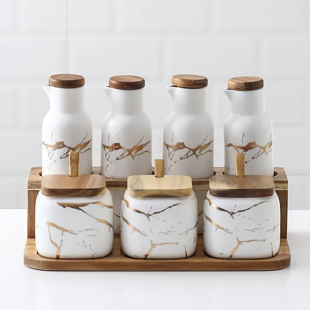DARK GREEN CERAMIC SPICE JARS