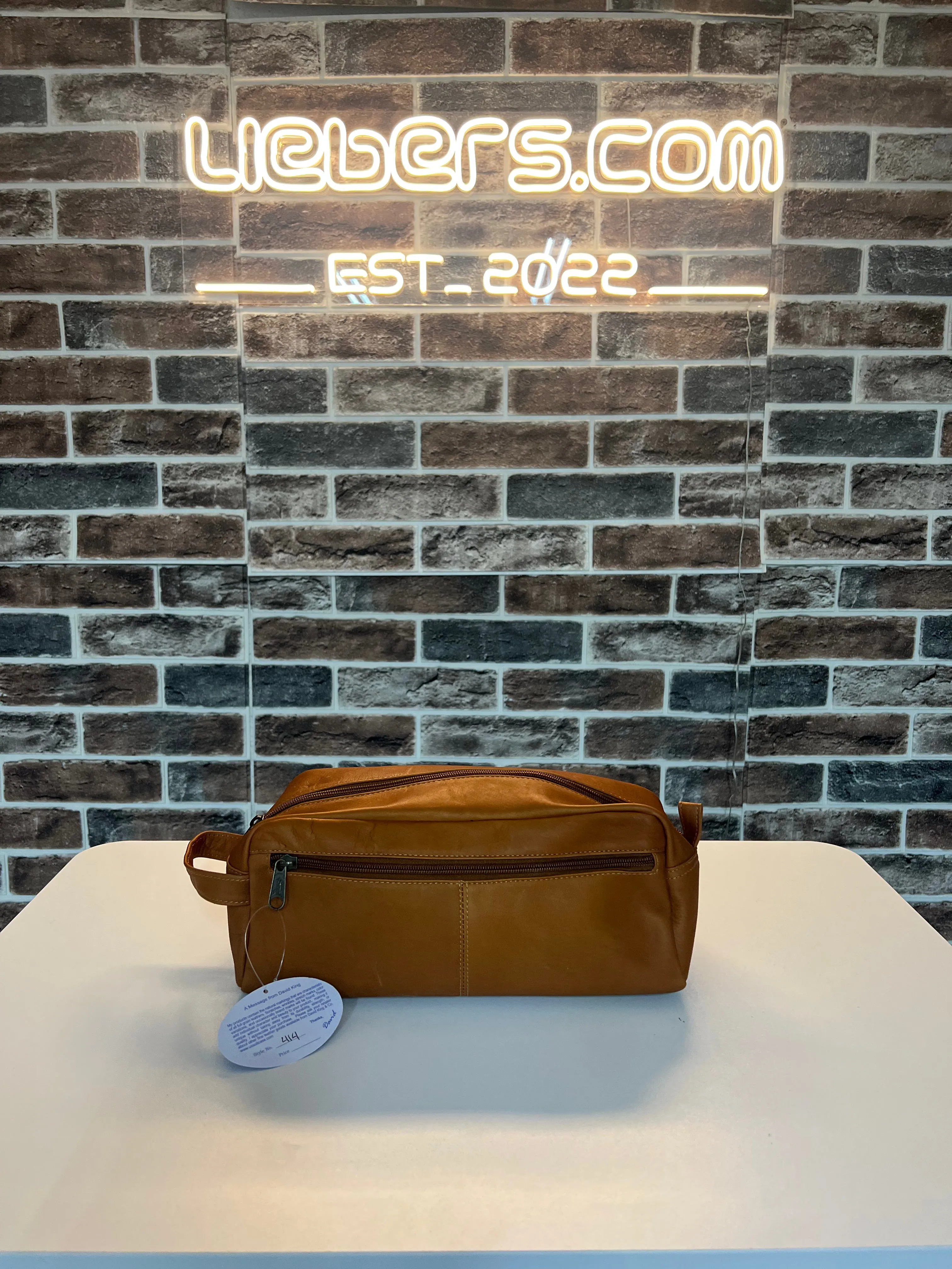 David King & Co. Large Leather Toiletry/Shave Bag- $39.99