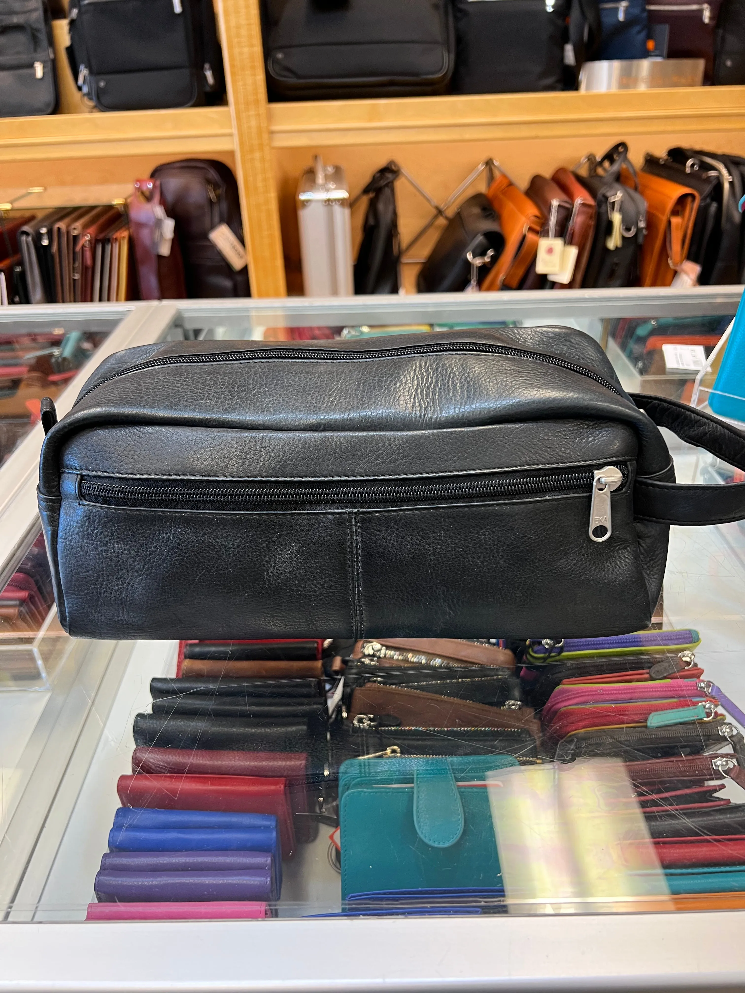 David King & Co. Large Leather Toiletry/Shave Bag- $39.99
