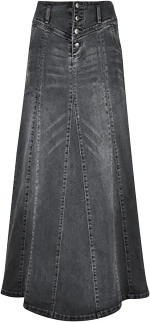Denim Skirts for Women Stretch Denim Skirt Ladies Pencil Jeans Skirt Bodycon Slimming Long Skirt Knee Length Pencil Skirt