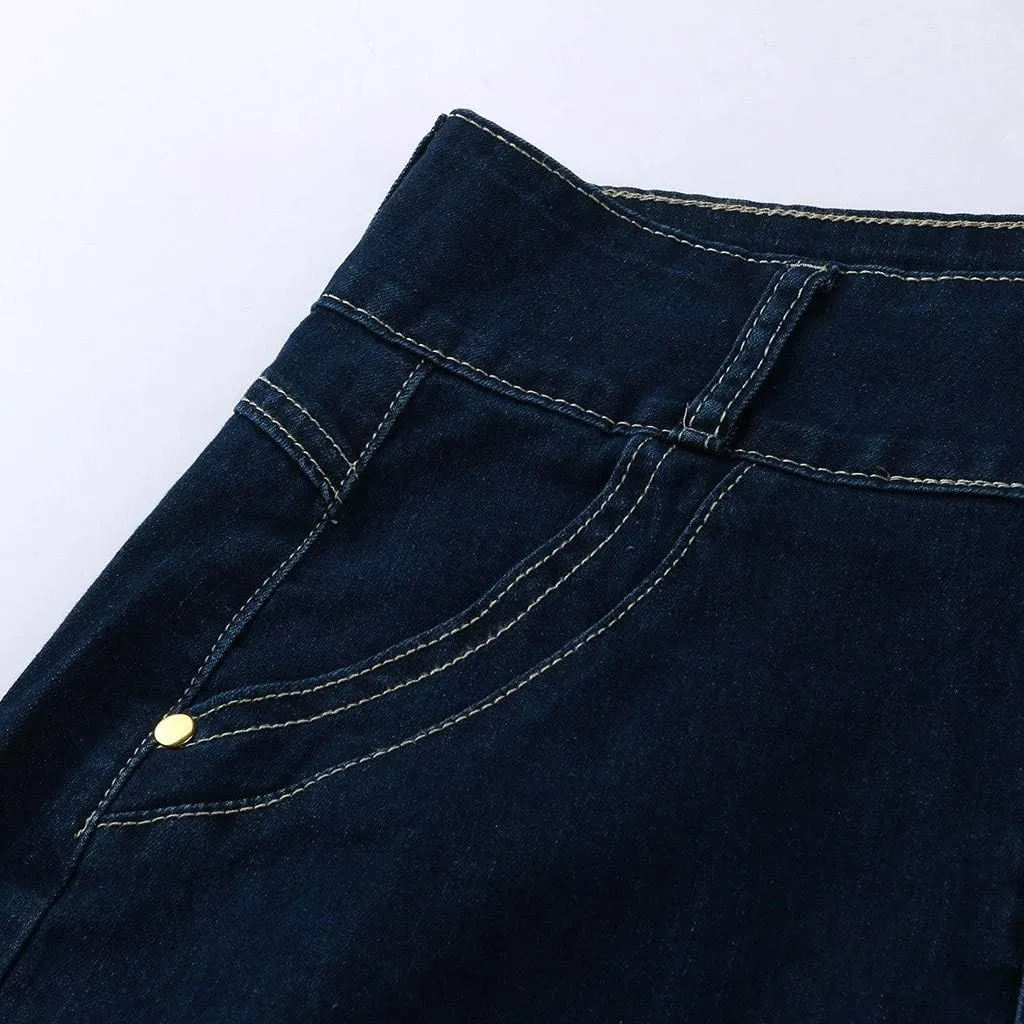 Denim Skirts for Women Stretch Denim Skirt Ladies Pencil Jeans Skirt Bodycon Slimming Long Skirt Knee Length Pencil Skirt