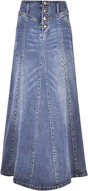 Denim Skirts for Women Stretch Denim Skirt Ladies Pencil Jeans Skirt Bodycon Slimming Long Skirt Knee Length Pencil Skirt