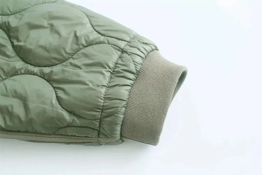 Disimlarl Women's Double-Sided Wear Cotton-Padded Jacket Loose Straight Casual Jacket With Pockets Coat