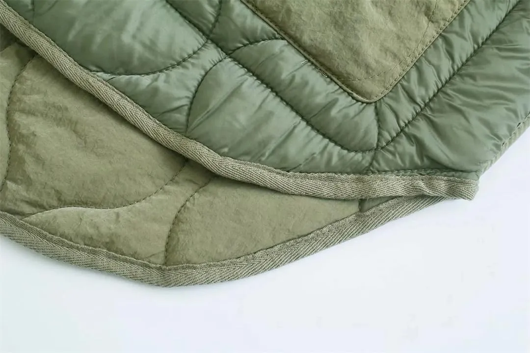 Disimlarl Women's Double-Sided Wear Cotton-Padded Jacket Loose Straight Casual Jacket With Pockets Coat