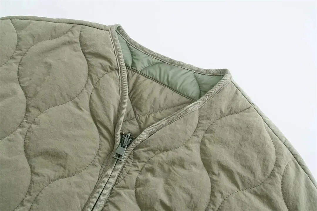 Disimlarl Women's Double-Sided Wear Cotton-Padded Jacket Loose Straight Casual Jacket With Pockets Coat
