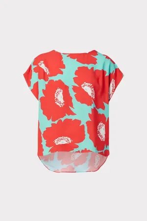 Dolman Poppy Floral Viscose Top