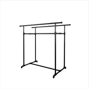 DOUBLE RAIL ADJUSTABLE CLOTHING RACK