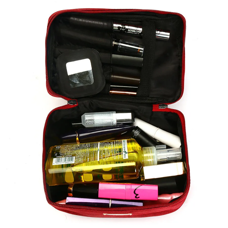 Durable Canvas Portable Travel Storage Bag - Cosmetic Makeup Organizer