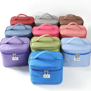 Durable Canvas Portable Travel Storage Bag - Cosmetic Makeup Organizer