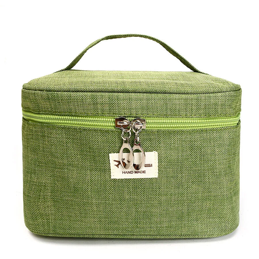 Durable Canvas Portable Travel Storage Bag - Cosmetic Makeup Organizer