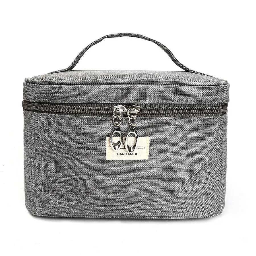 Durable Canvas Portable Travel Storage Bag - Cosmetic Makeup Organizer