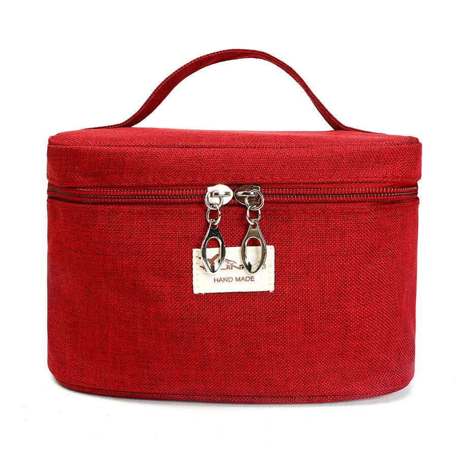 Durable Canvas Portable Travel Storage Bag - Cosmetic Makeup Organizer