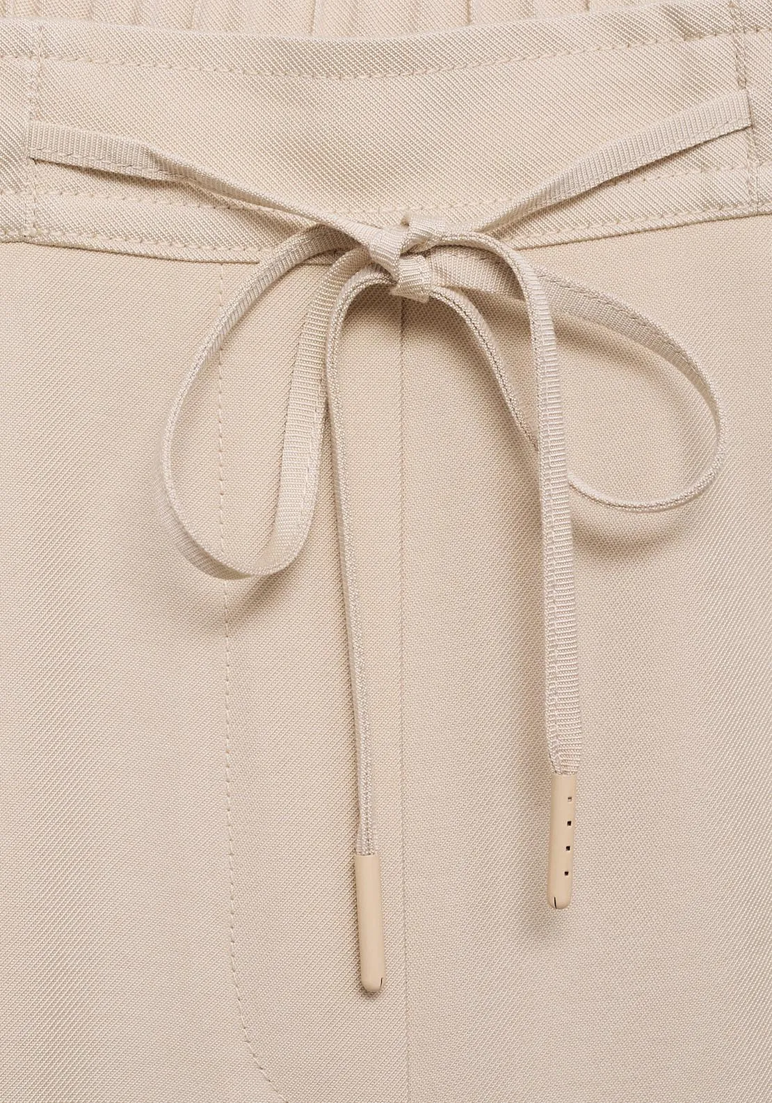 Elastic waist flowy trousers - Light Beige
