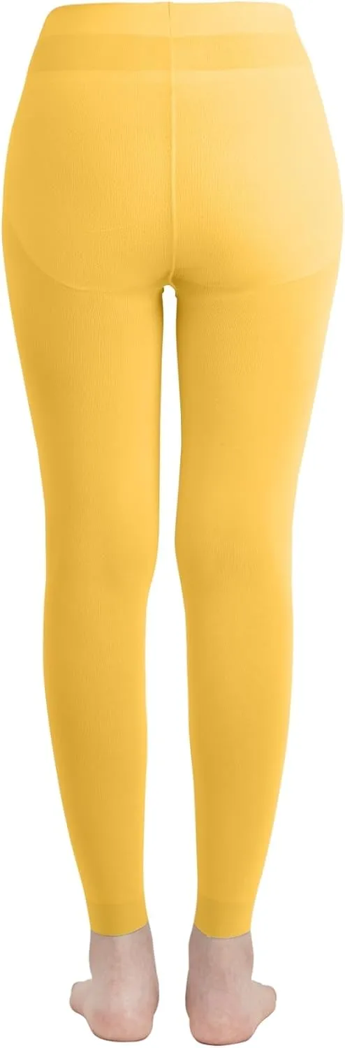 EMEM Apparel Women's Solid Colored Opaque Microfiber Footless Tights