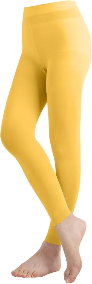 EMEM Apparel Women's Solid Colored Opaque Microfiber Footless Tights