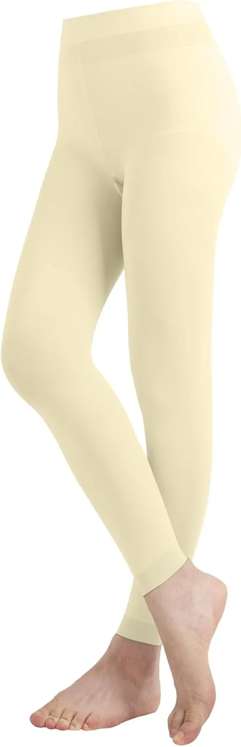 EMEM Apparel Women's Solid Colored Opaque Microfiber Footless Tights