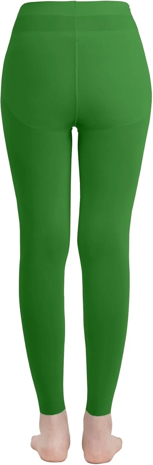 EMEM Apparel Women's Solid Colored Opaque Microfiber Footless Tights