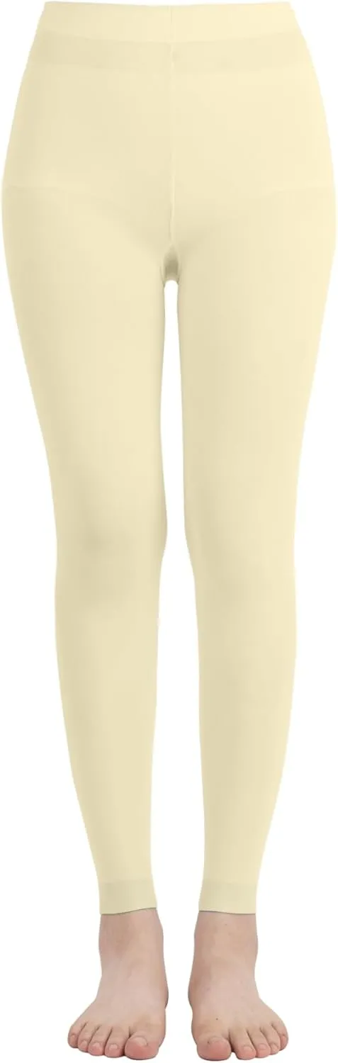 EMEM Apparel Women's Solid Colored Opaque Microfiber Footless Tights