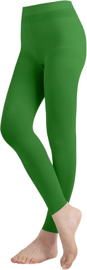 EMEM Apparel Women's Solid Colored Opaque Microfiber Footless Tights