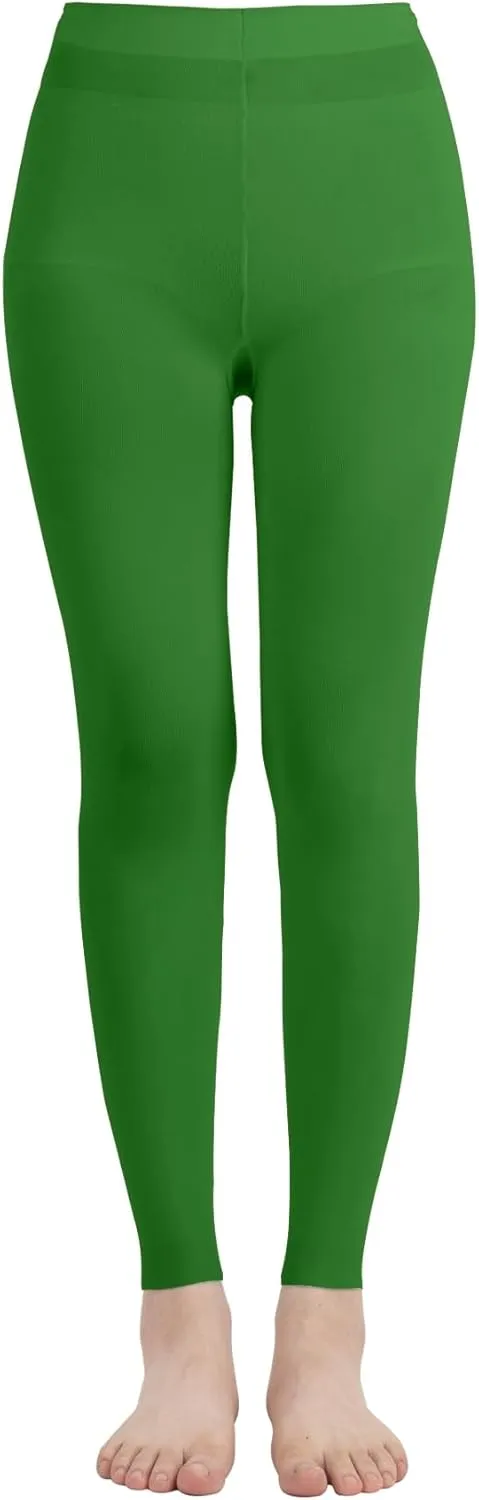 EMEM Apparel Women's Solid Colored Opaque Microfiber Footless Tights