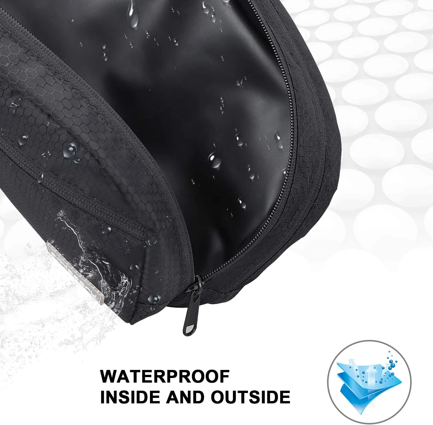 emissary Nylon Men's Toiletry Bag - Large Waterproof Shower Bag - Travel Toiletries Bag - Dopp Kitt for Men - Toiletry Bag for Men and Women - Shaving Bag for Men Travel (Black Water-Resistant)