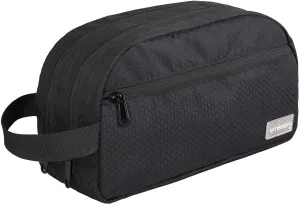 emissary Nylon Men's Toiletry Bag - Large Waterproof Shower Bag - Travel Toiletries Bag - Dopp Kitt for Men - Toiletry Bag for Men and Women - Shaving Bag for Men Travel (Black Water-Resistant)