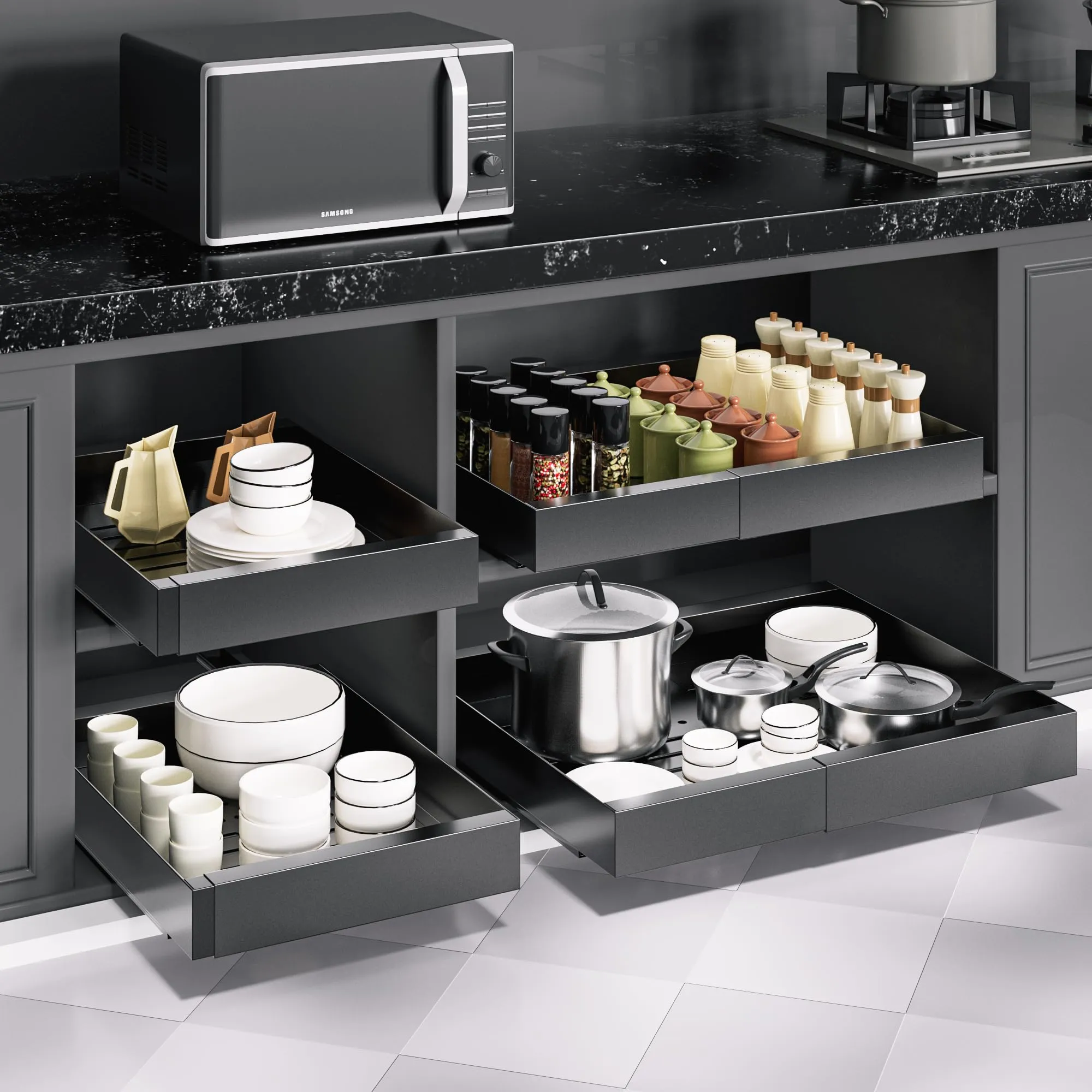 Expandable Cabinet Organizer for Pots and Pans
