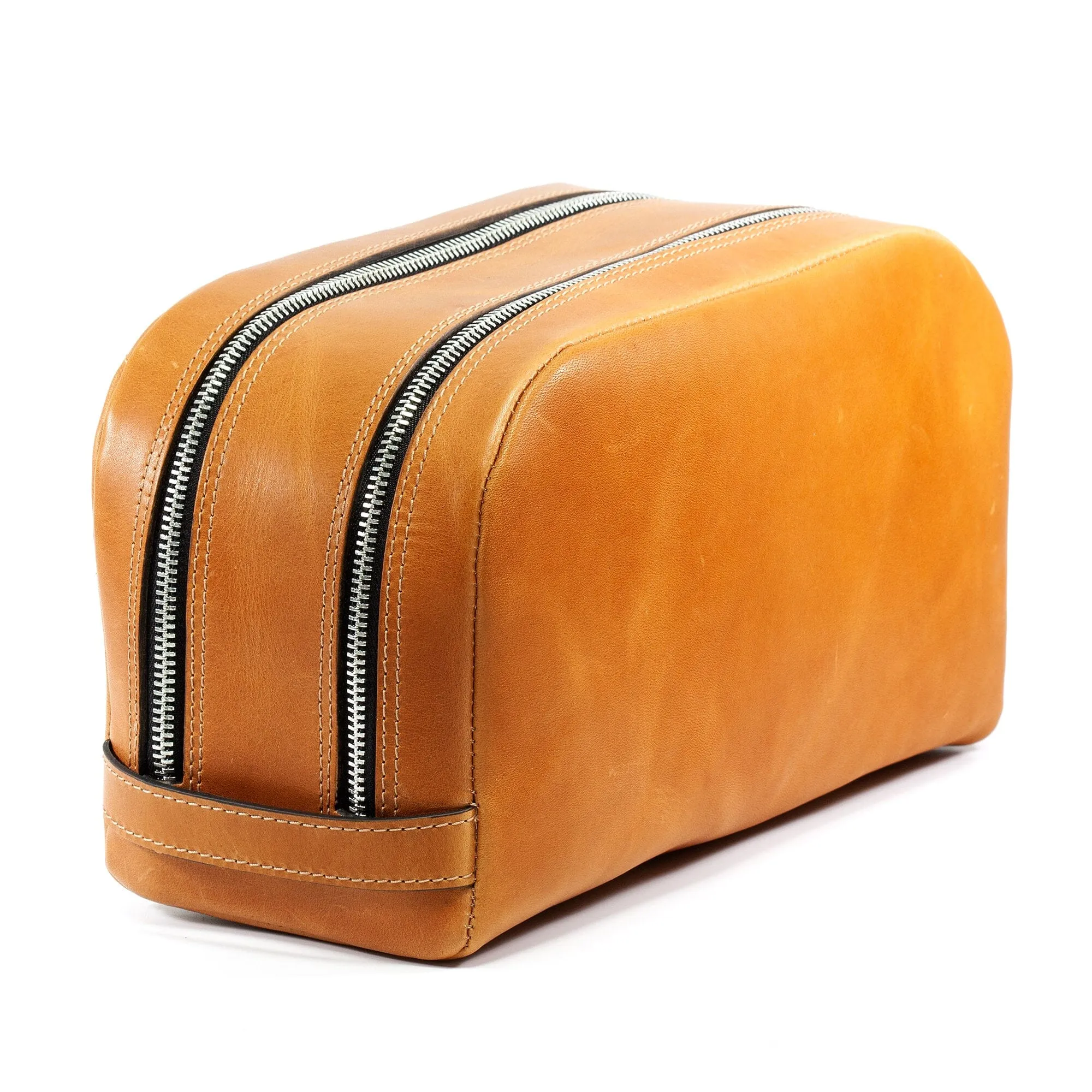 F. Hammann Triple Zip Leather Toiletry Bag
