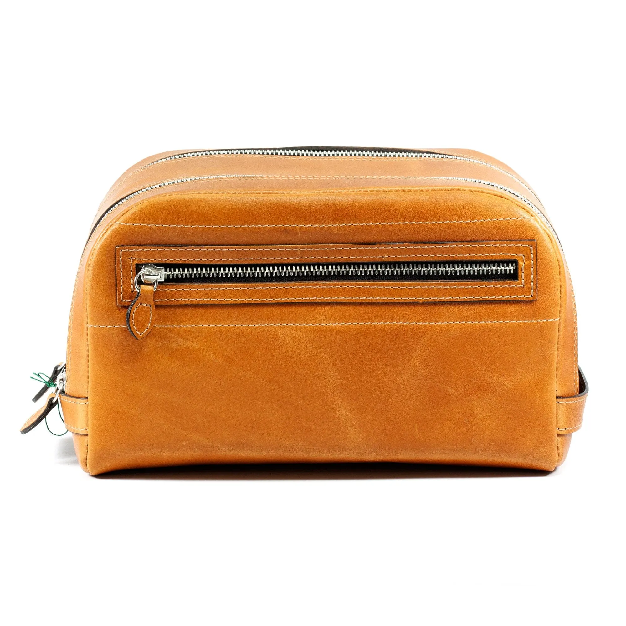 F. Hammann Triple Zip Leather Toiletry Bag